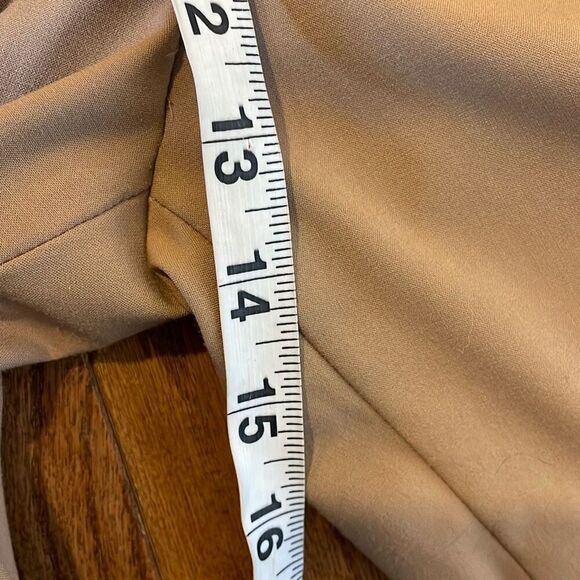 Mango high rise tan tapered straight leg trouser pants 4 - Picture 9 of 13